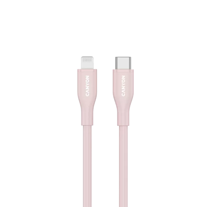 Kabel CANYON CLNM60 C-L 60W MFI 1m silikonowy różowy