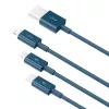 Kabel USB 3w1 Baseus Superior Series, USB na micro USB / USB-C / Lightning, 3,5 A, 1,5 m (niebieski)