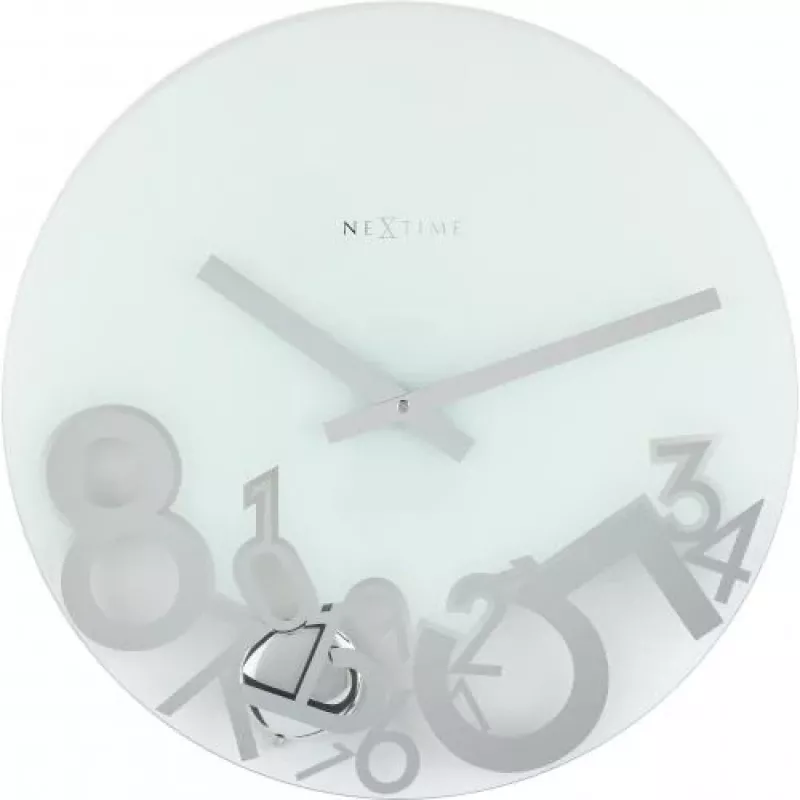 Zegar ścienny NeXtime 8115 Dropped, Ø43 cm, srebrny