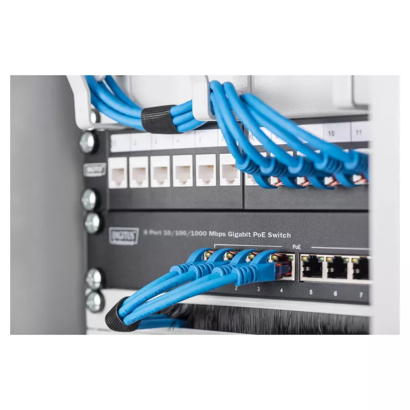 DIGITUS Gigabit Ethernet PoE Switch 8‑port PoE+ 10 inch rack, zasilanie PoE do 80 W