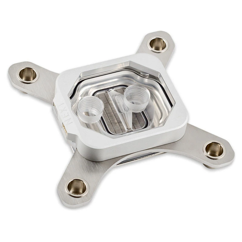 Blok wodny Aqua-Computer 21801 — akryl/aluminium/nikiel, 98×98×22 mm