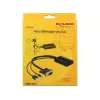Adapter kabla wideo DeLOCK 62597 0,25 m HDMI typ A VGA D-Sub 3,5 mm USB typ A czarny