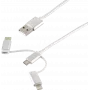 Kabel USB ShiverPeaks BS14-50067 1m USB A USB C/Micro-USB B/Lightning biały