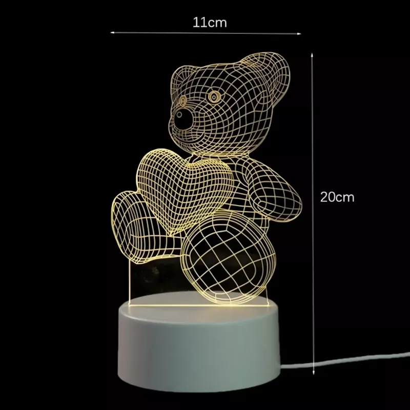 Lampka nocna Extralink HOME 3D serce iluzja optyczna lampka nocna USB