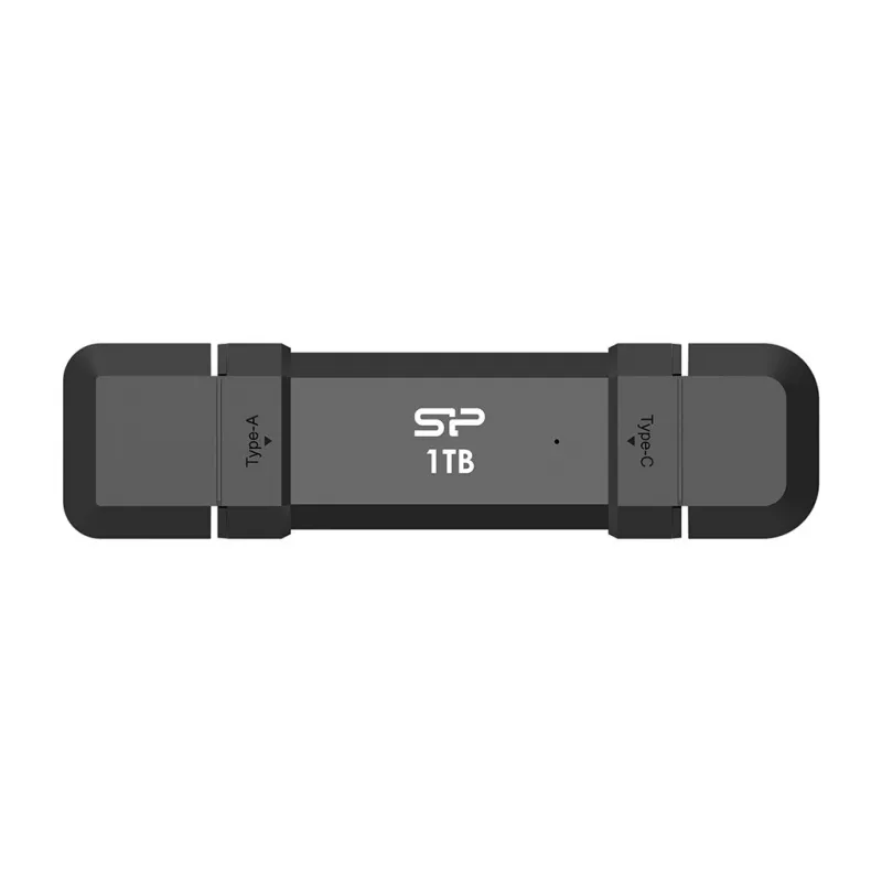 Pamięć USB Silicon Power DS72 1 TB, USB 3.2 Gen 2 Typ-A / Typ-C, obudowa aluminiowo-gumowa, czarna