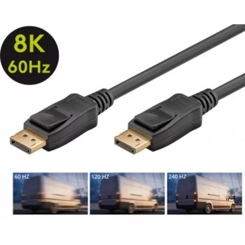 Goobay DISPLAYPORT-KAAPELI 1.4, 5M, 32.4GBIT/S, 8K@60HZ/4K@240HZ
