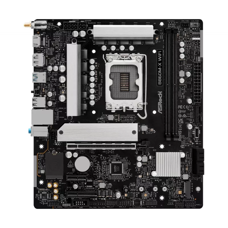 Płyta główna ASRock B860M-X WiFi — Intel B860, LGA 1851, micro ATX, DDR5, 2x DIMM, 4x M.2, 2.5Gb LAN, Wi‑Fi 6E, Bluetooth 5.3