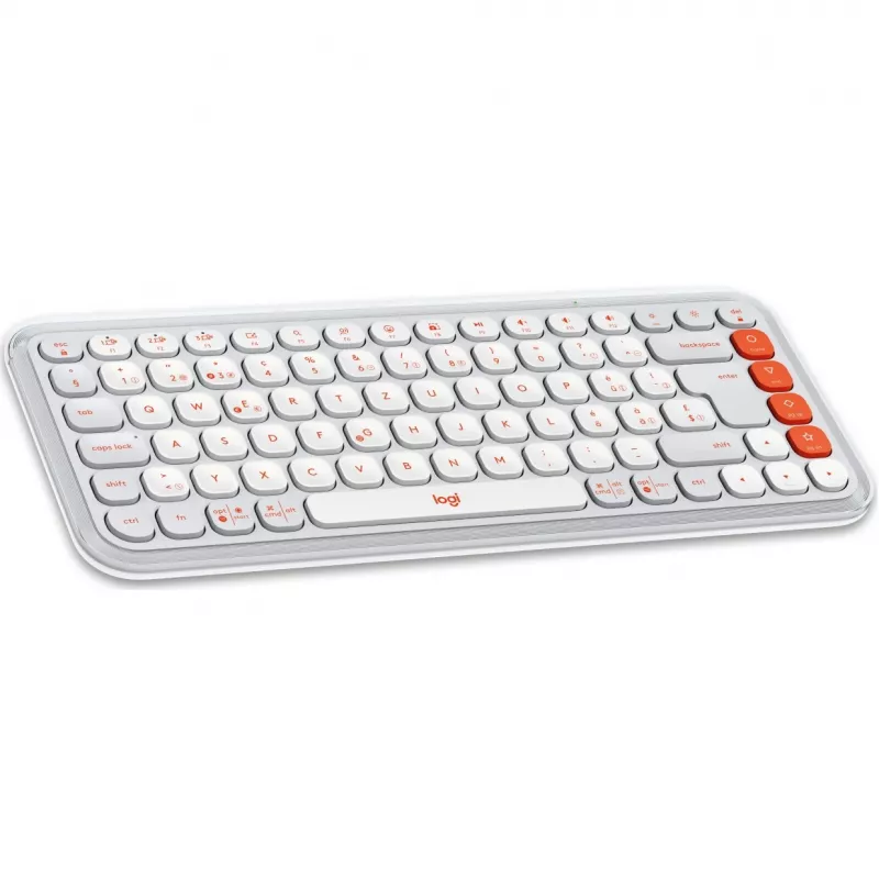 Mysz Logitech POP Icon Combo Bluetooth QWERTZ Szwajcarski Pomarańczowo-Biały