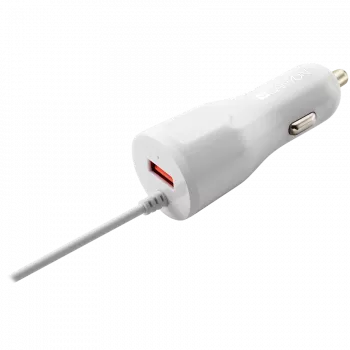 Ładowarka samochodowa CANYON C-033 2.4A/USB-A z wbudowanym Lightning Biała