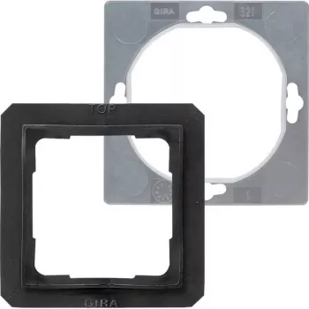 Pokrywa przełącznika/gniazda Gira 0252 27 — czarna, konwencjonalny design, IP44, 5 szt.