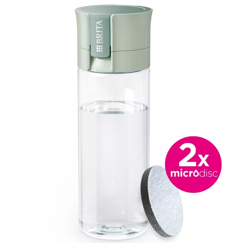 Butelka na wodę wielokrotnego użytku BRITA Fill&Go Vital 600 ml z wbudowanym filtrem MicroDisc, zielona