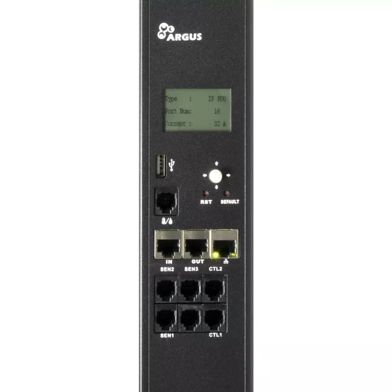 Inter-Tech SA-1632WN PDU (zasilacz dystrybucyjny) 16x gniazd C13, zarządzany/monitorowany, 100–240V, 32A, TCP/IP, SNMP, czarny