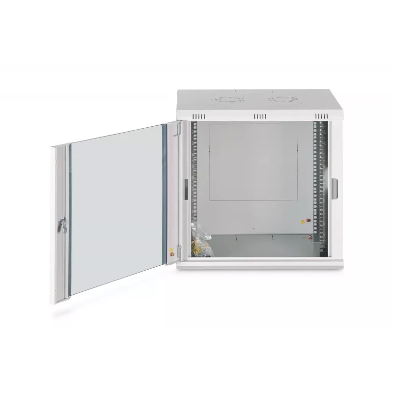 Szafa rackowa naścienna DIGITUS Dynamic-N 12U, 19 cali, 600x450 mm (SxG), IP20, zamek na klucz, niezłożona