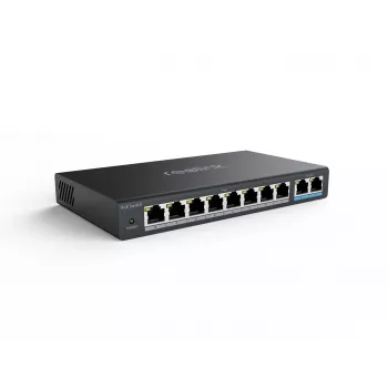 Przełącznik sieciowy PoE Reolink RLA-PS1 — 8-portowy PoE, budżet całkowity 150W, IEEE 802.3af/at, 2x Gigabit uplink