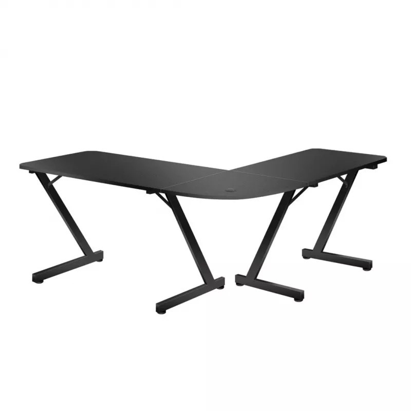 Stół narożny Huzaro Hero 7.0 Czarny — biurko narożne, blat z włókna węglowego 1540×1170×725 mm, rama aluminiowa, grubość blatu 1,5 cm