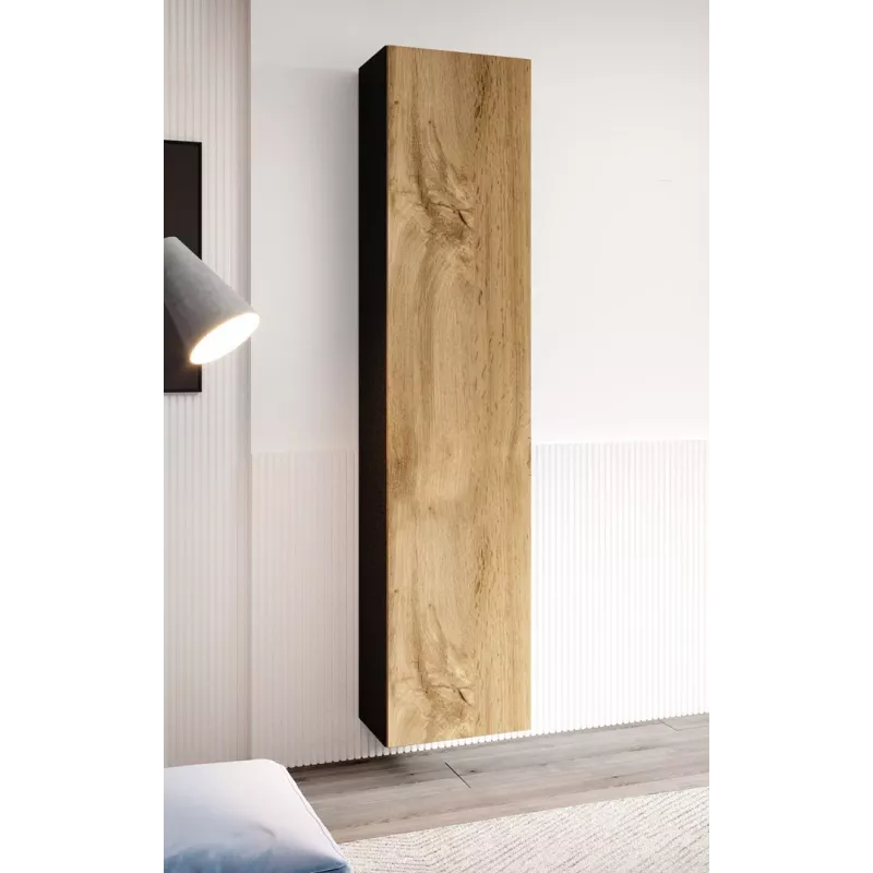 Cama zestaw mebli do salonu VIGO 9 czarny/dąb wotan