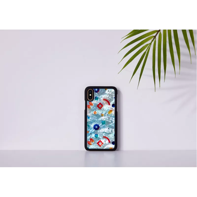 Etui na smartfona iKins do iPhone XS / XS Max czarny wzór skały, ochronny tylny panel