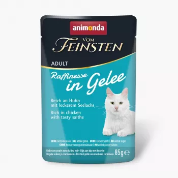 ANIMONDA Vom Feinsten Adult Raffinesse w galarecie bogata w kurczaka z czarnym mintajem - mokra karma dla kotów - 85g