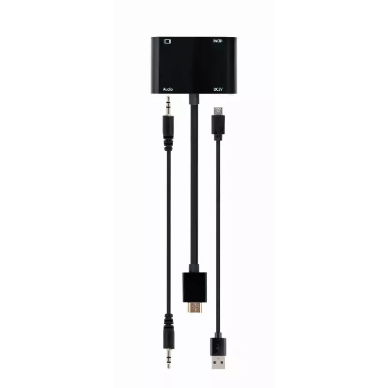 Adapter HDMI do VGA GEMBIRD A-HDMIM-HDMIFVGAF-01, wtyk HDMI, wyjście VGA, 0,15 m, czarny