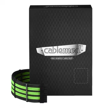 CableMod C-Series PRO ModMesh kabel Kit for Corsair AXi/HXi/RM (żółty Label) - czarny/Jasnozielony