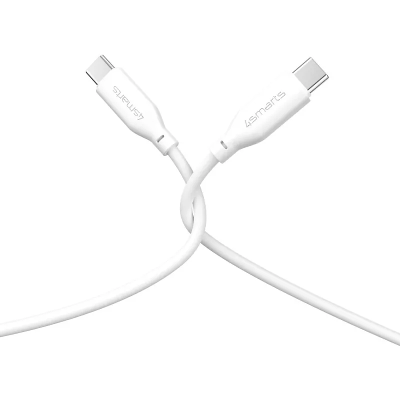 Kabel silikonowy 4smarts USB-C / USB-C High Flex 60W 1,5m biały