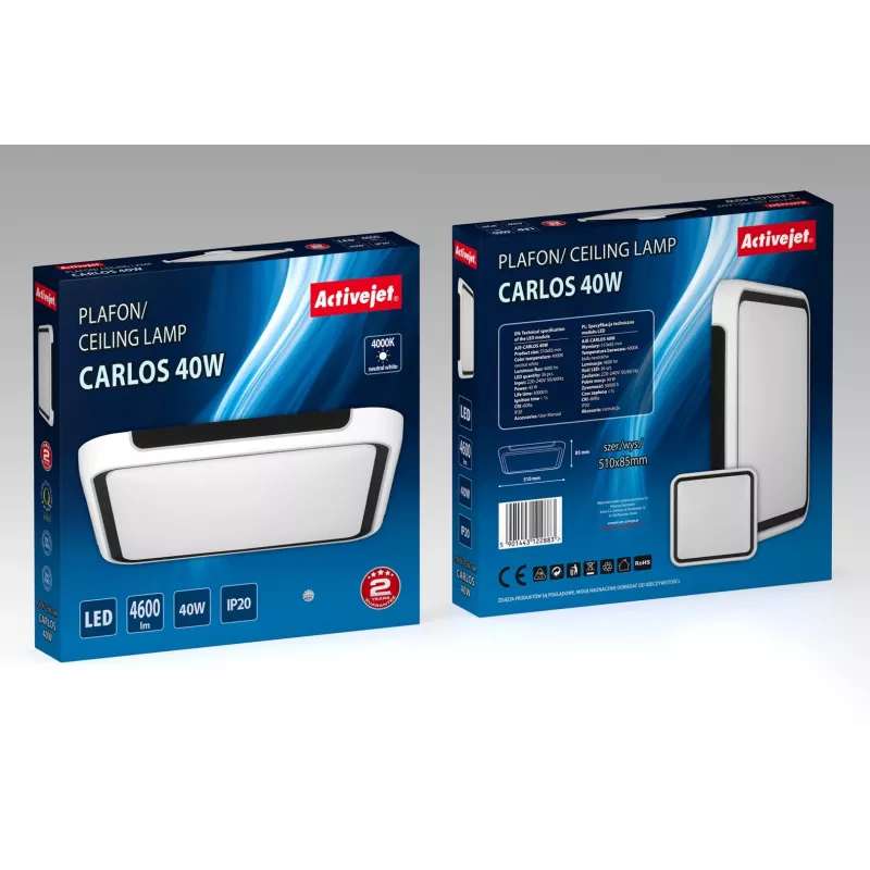 Oprawa sufitowa LED Activejet AJE-CARLOS 40W
