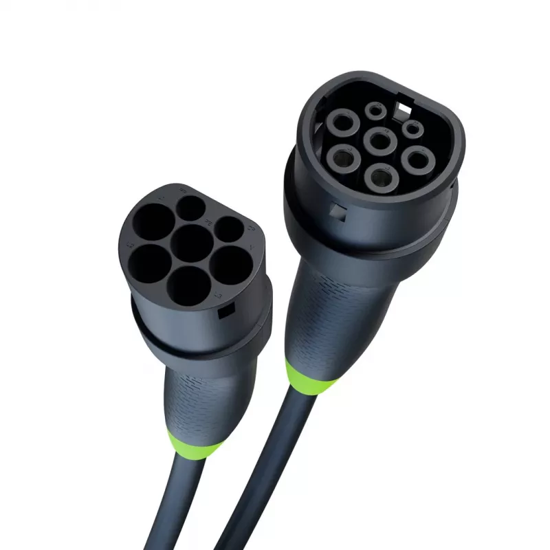Kabel do ładowania zielony Cell EVKABGC03 — Typ 2, 5 m, 11 kW, do pojazdów elektrycznych
