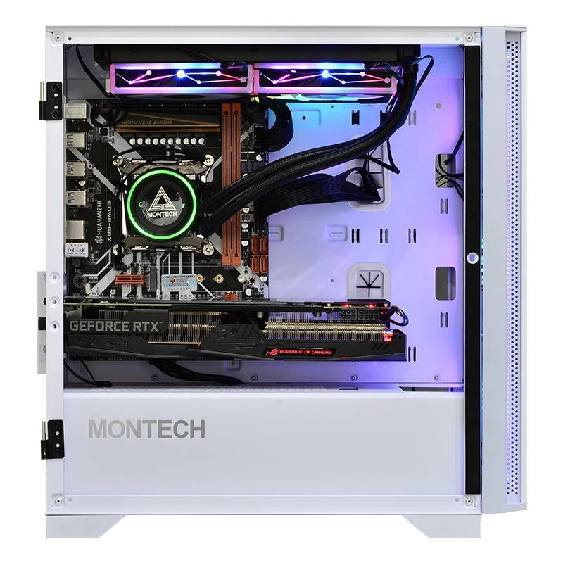 Montech AIR 100 ARGB Obudowa MICRO-ATX z Czterema Wentylatorami ARGB Pre-Instalowanymi, Ultra-Minimalistyczny Design, Drobna Siatka na Panelu Przednim, Wysoki Przepływ Powietrza, Unikalny Bok