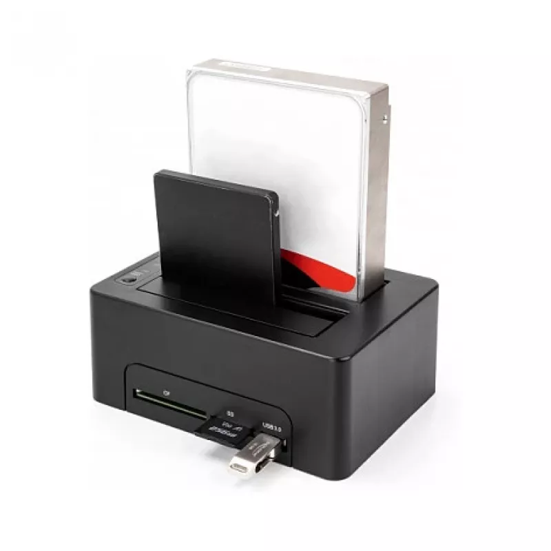 Stacja dokująca DeLOCK USB Dual dla 2 x SATA HDD SSD z funkcją klonowania i czytnikiem kart