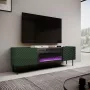 Szafka RTV z kominkiem elektrycznym Cama Meble ONDA 180.5×40×58.0 cm, płyta wiórowa, zielona, wolnostojąca lub do montażu na ścianie
