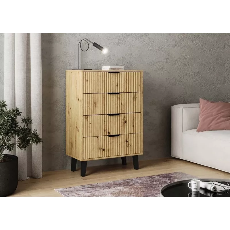 SCANDI 4S cienki dąb ARTISAN komoda