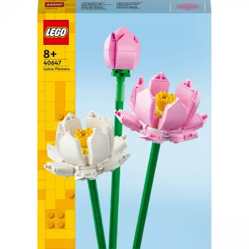 Zestaw konstrukcyjny LEGO 40647 Kwiaty lotosu — Kolekcja botaniczna, model modułowy, 220 elementów, wysokość 300 mm, wiek 8+