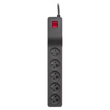 Listwa przeciwprzepięciowa LESTAR ZX 510 G-A K.:CZ 5,0M Czarna 5 gniazd AC 230 V 5 m