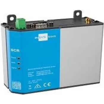 Router 4G INSYS icom SCR-L200 — montaż na szynie DIN/na ścianie, antena SMA, BGP/OSPF/RIP, LAN 10/100 Mb/s, MiniSIM, szary
