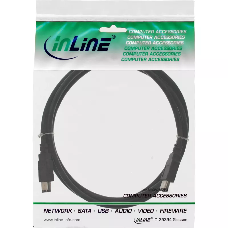 Kabel InLine FireWire 400 1394 6-pin męski / męski 1 m
