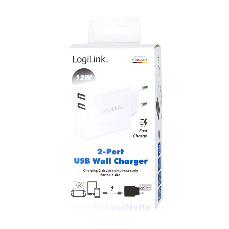 Zasilacz LogiLink - 12 W - 2,4 A - 2 porty wyjściowe (USB)