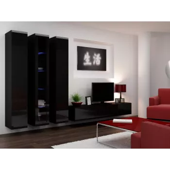 Cama pełna Szafka VIGO '180' 180/40/30 czarny/czarny połysk