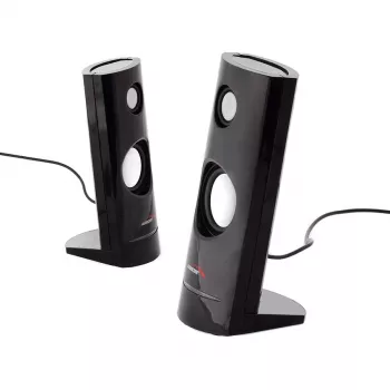 2-drożny przewodowy głośnik PC Audiocore AC860, 2.0 kanałów, 4 W RMS, zasilanie USB, wejście 3,5 mm, czarny