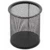 Piórnik Forpus, okrągły, czarny, pusty, perforowany metal 1005-014