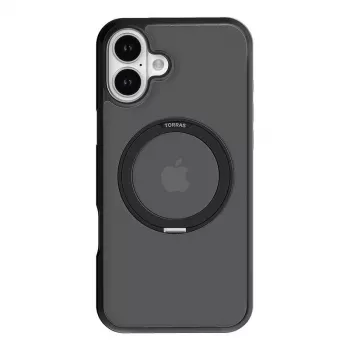 Etui ochronne Torras Ostand Pro do iPhone 16 Plus — czarne, smukły profil, lekkie