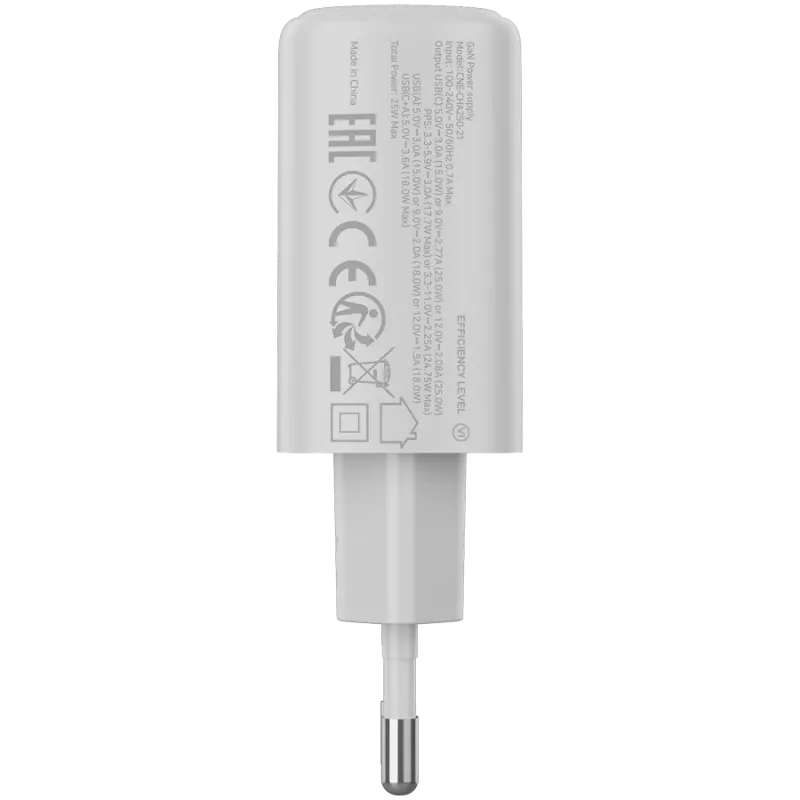 Ładowarka CANYON OnCharge 250 25W 1xPD 1xQC EU Biała