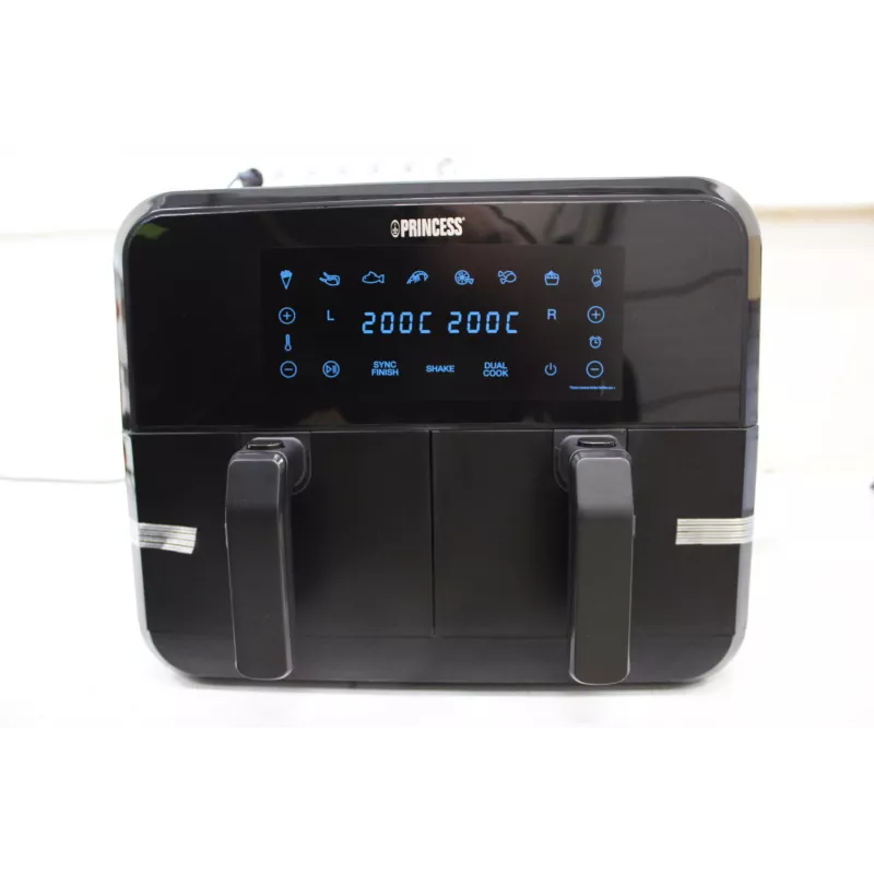 WYPRZEDAŻ. Frytownica Princess Double Basket | 182068 | Moc 2400 W | Pojemność 8 L | Czarny | USZKODZONE OPAKOWANIE, RYSY NA OBUDOWIE