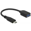 Kabel USB DeLOCK USB 3.1 Gen 2 Typ-C/Typ-A 0,1 m Czarny