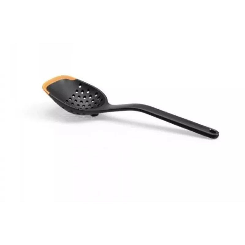 Fiskars 1027302 łyżka cedzakowa, 30 cm, czarno-pomarańczowa