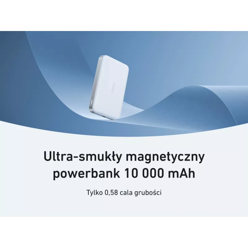 Anker MagGo Power Bank 10K Magnetyczna Bezprzewodowa Biała, Biały