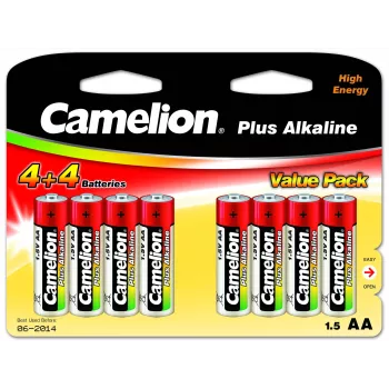 Baterie alkaliczne CAMELION AA LR6 Plus — opakowanie 8 szt., AA (LR6)