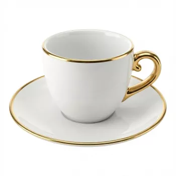 Zestaw do cappuccino BIALETTI PGOLD004 — Pure Gold, 2 filiżanki ze spodkami