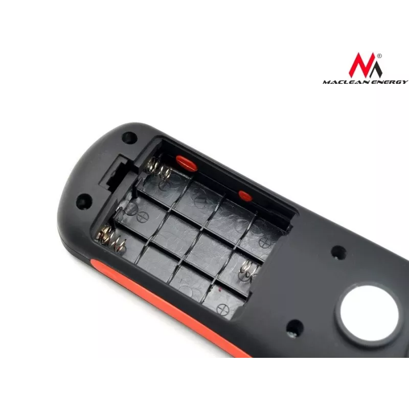 Lampa warsztatowa MACLEAN MCE03 — 24 LED, podstawa magnetyczna i haczyk, zasilana bateriami (3×AAA)