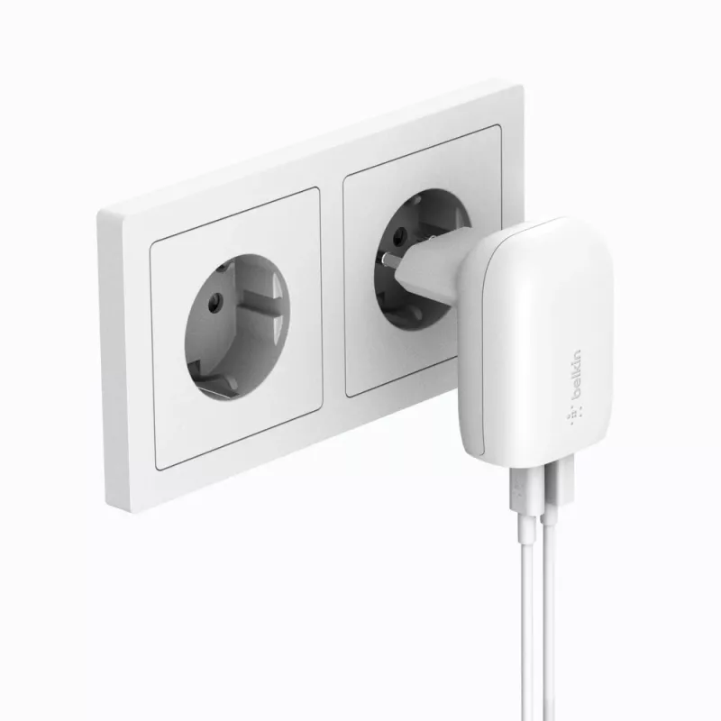Belkin WCB007vfWH Ładowarka sieciowa szybkiego ładowania do smartfonów i tabletów, biała, do użytku wewnętrznego