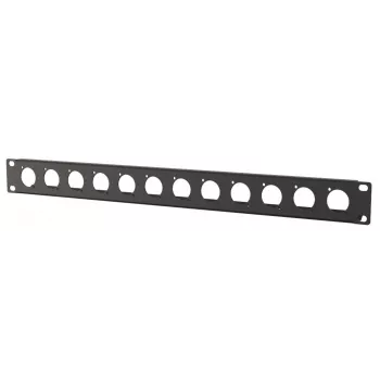 Panel krosowy 1U Lanview LVR1U-12D-BL z 12 wycięciami na moduły keystone, czarny